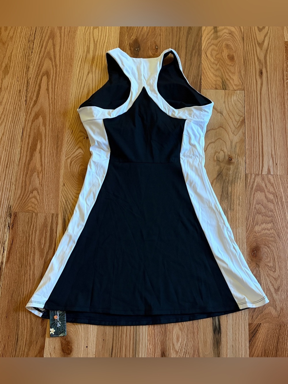 Black & White Racerback Fit-and-Flare Dress